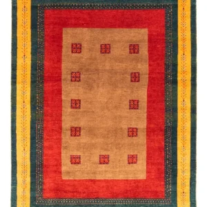 Gabbeh-teppe - persisk - 197 x 155 cm - flerfarget