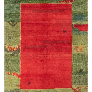 Gabbeh-teppe - persisk - 198 x 152 cm - flerfarget