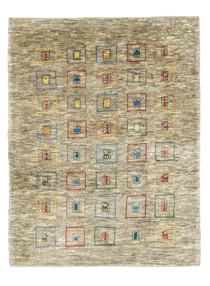 Gabbeh-teppe - persisk - 206 x 154 cm - flerfarget