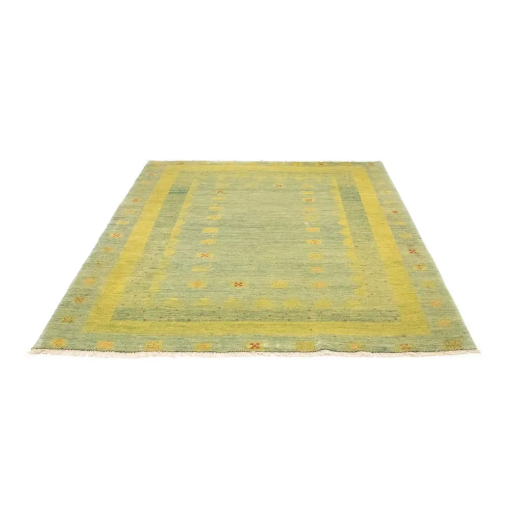 Gabbeh-teppe - persisk - 218 x 175 cm - lysegrønn