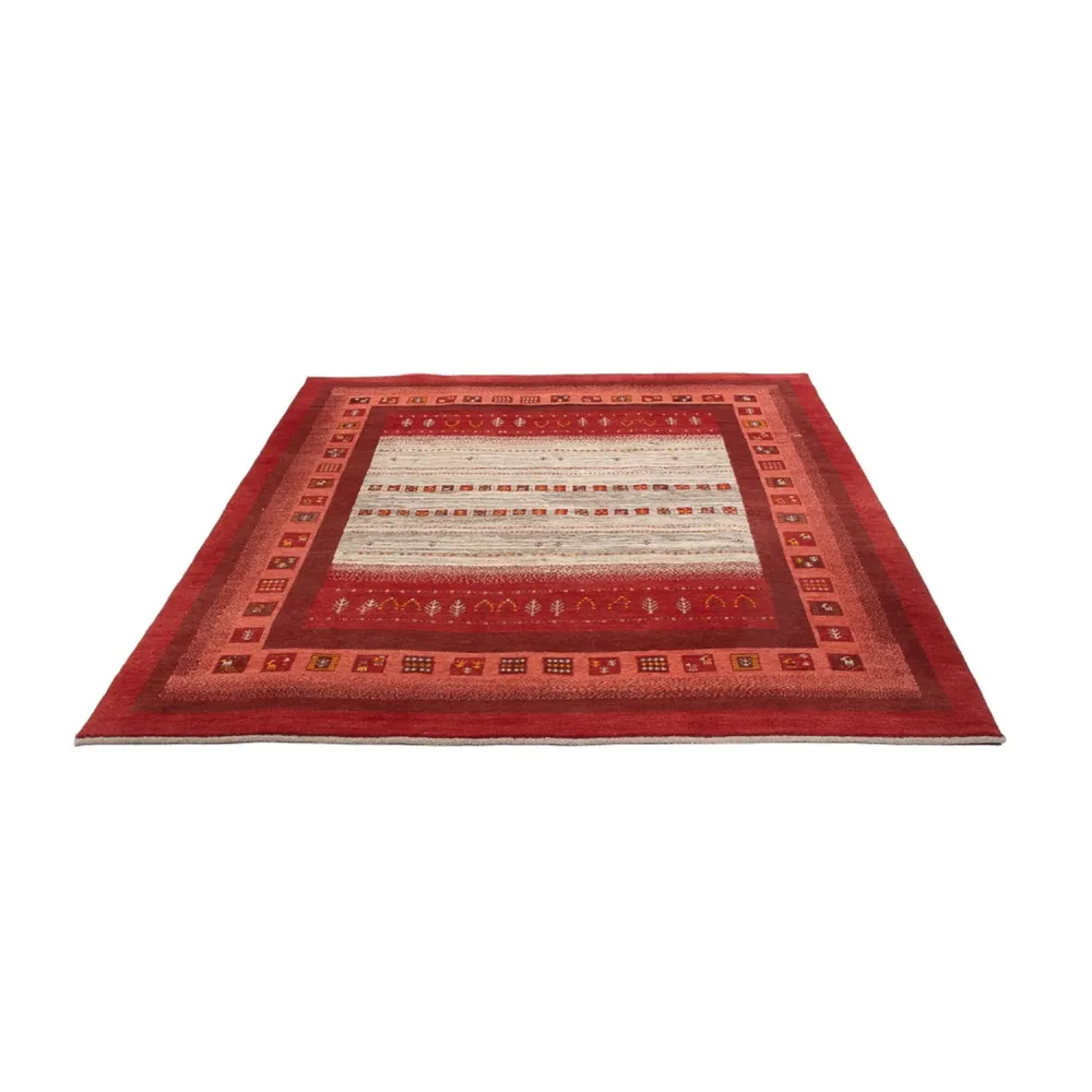 Gabbeh-teppe - persisk - 240 x 205 cm - flerfarget