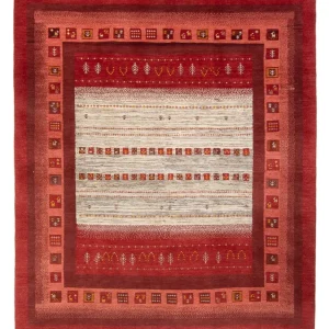 Gabbeh-teppe - persisk - 240 x 205 cm - flerfarget