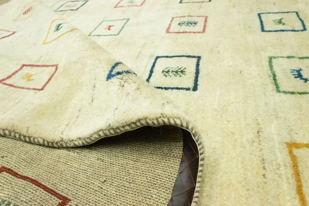 Gabbeh-teppe - persisk - 281 x 195 cm - beige
