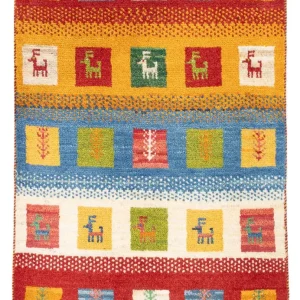 Gabbeh-teppe - persisk - 87 x 61 cm - flerfarget