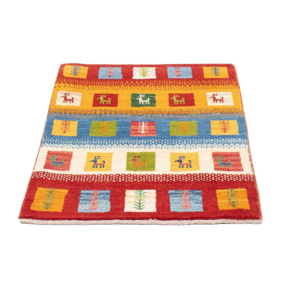Gabbeh-teppe - persisk - 87 x 61 cm - flerfarget