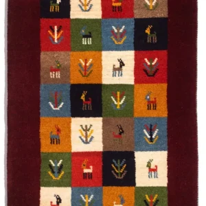Gabbeh-teppe - persisk - 88 x 61 cm - flerfarget