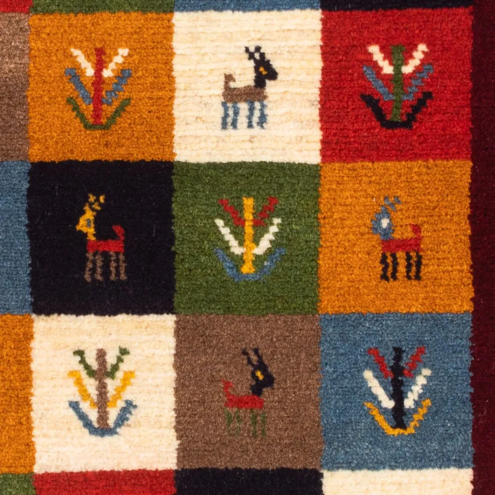 Gabbeh-teppe - persisk - 88 x 61 cm - flerfarget
