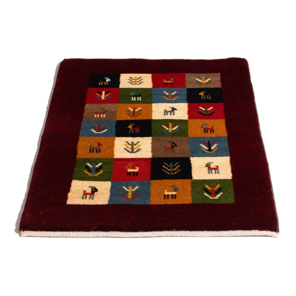 Gabbeh-teppe - persisk - 88 x 61 cm - flerfarget