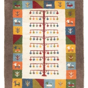 Gabbeh-teppe - persisk - 90 x 63 cm - flerfarget