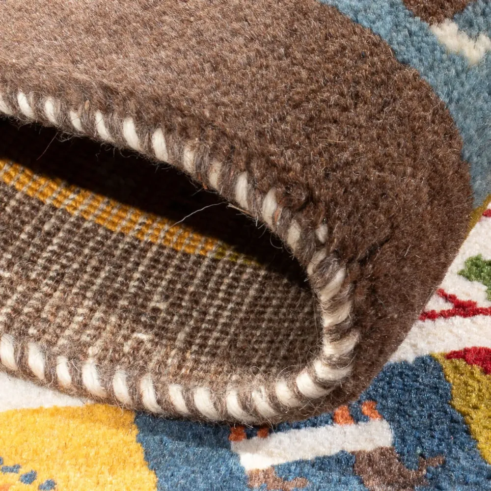 Gabbeh-teppe - persisk - 90 x 63 cm - flerfarget