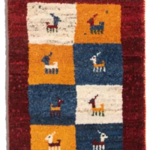 Gabbeh-teppe - persisk - 60 x 40 cm - flerfarget