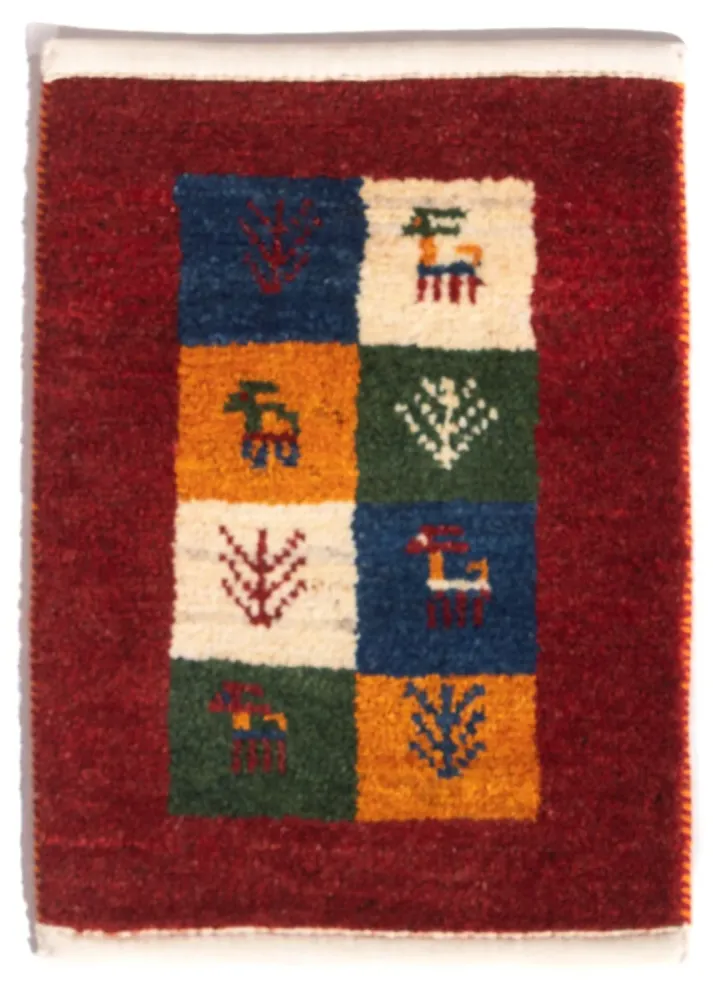 Gabbeh-teppe - persisk - 60 x 40 cm - flerfarget