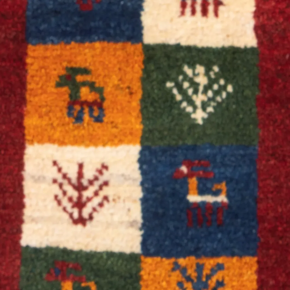 Gabbeh-teppe - persisk - 60 x 40 cm - flerfarget