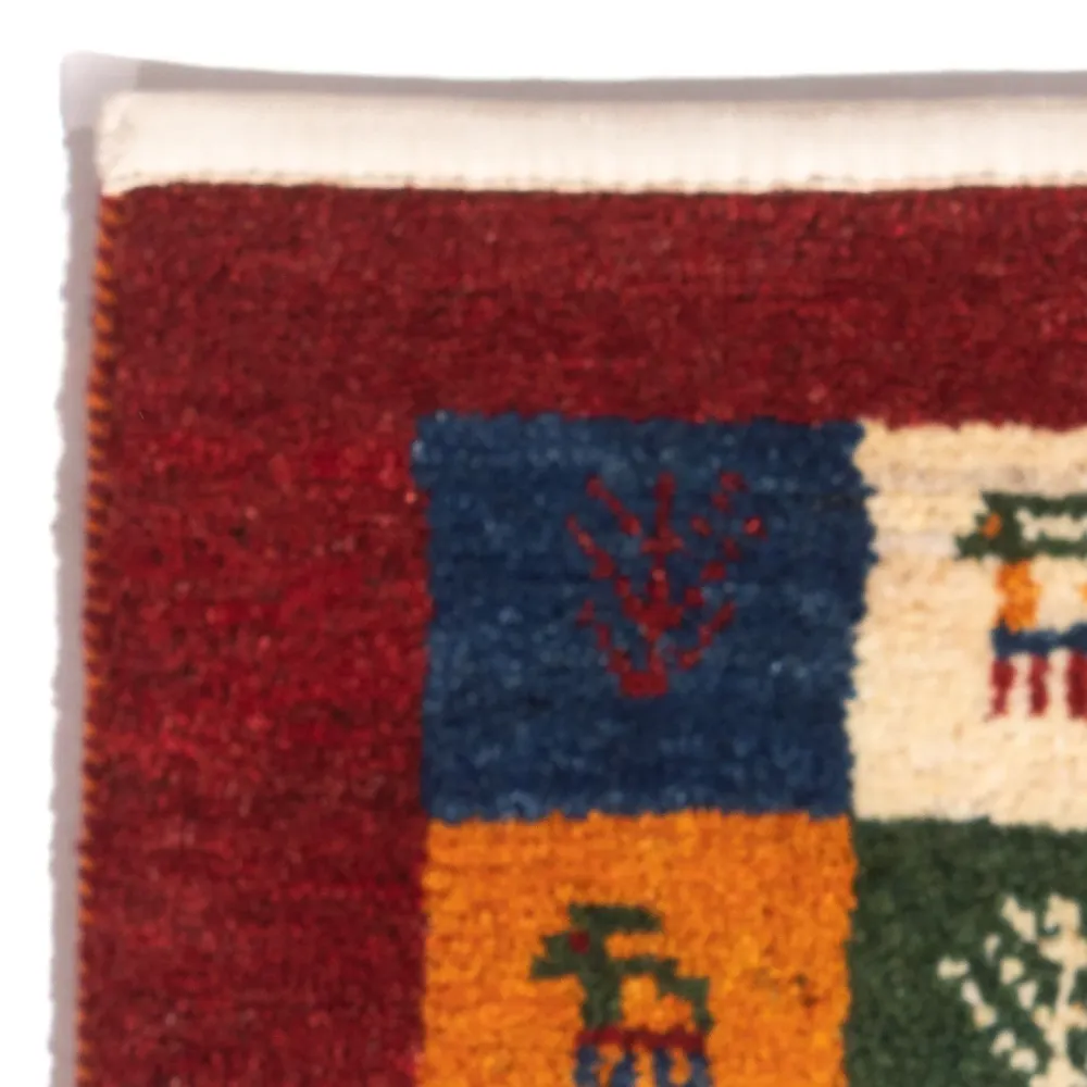 Gabbeh-teppe - persisk - 60 x 40 cm - flerfarget