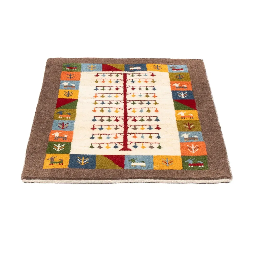 Gabbeh-teppe - persisk - 90 x 63 cm - flerfarget