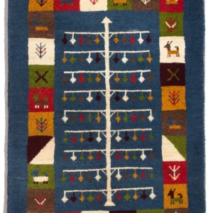 Gabbeh-teppe - persisk - 90 x 62 cm - flerfarget