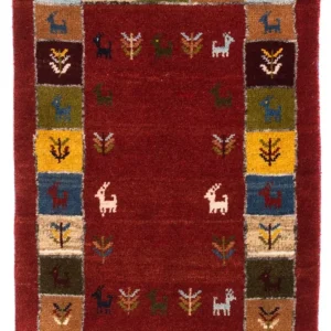 Gabbeh-teppe - persisk - 88 x 61 cm - flerfarget