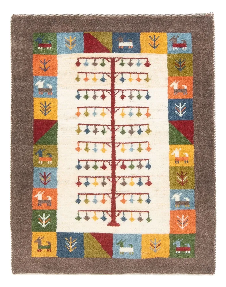 Gabbeh-teppe - persisk - 90 x 63 cm - flerfarget