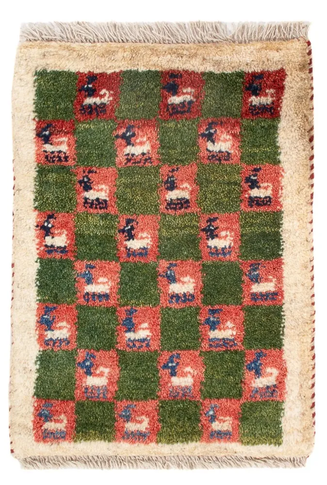 Gabbeh-teppe - persisk - 60 x 40 cm - flerfarget
