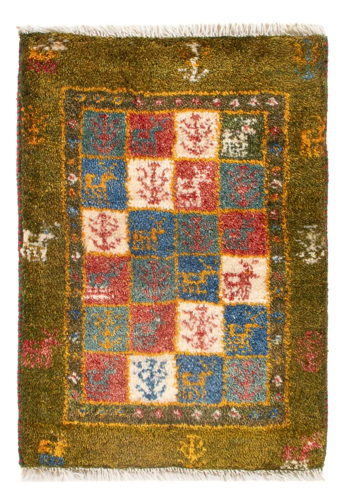 Gabbeh-teppe - persisk - 60 x 40 cm - flerfarget