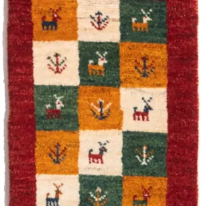 Gabbeh-teppe - persisk - 60 x 40 cm - flerfarget