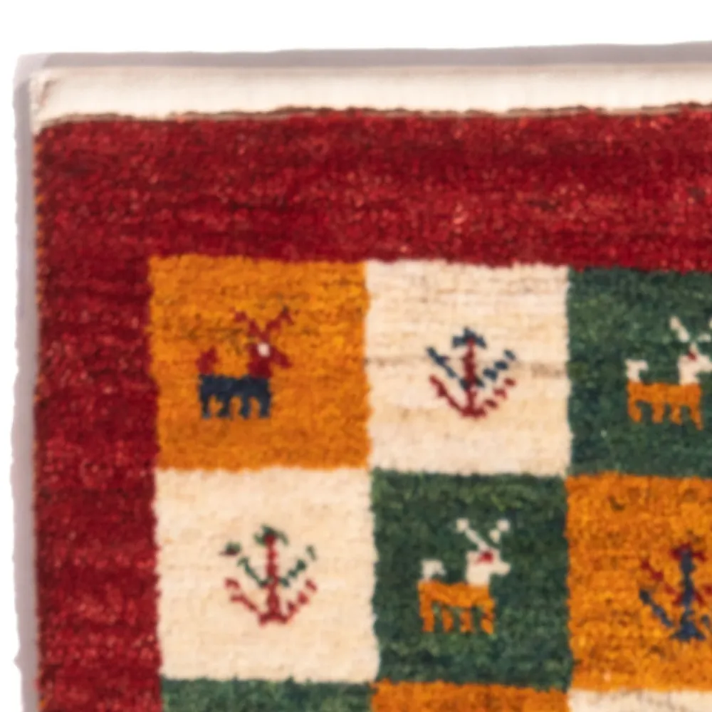Gabbeh-teppe - persisk - 60 x 40 cm - flerfarget