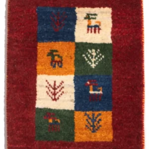 Gabbeh-teppe - persisk - 60 x 40 cm - flerfarget