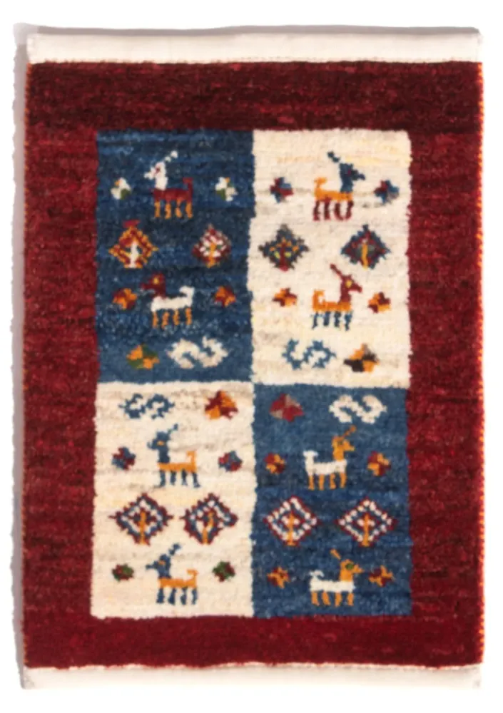 Gabbeh-teppe - persisk - 60 x 40 cm - flerfarget