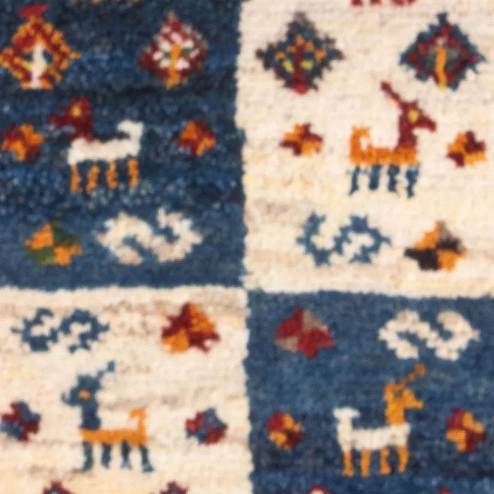 Gabbeh-teppe - persisk - 60 x 40 cm - flerfarget