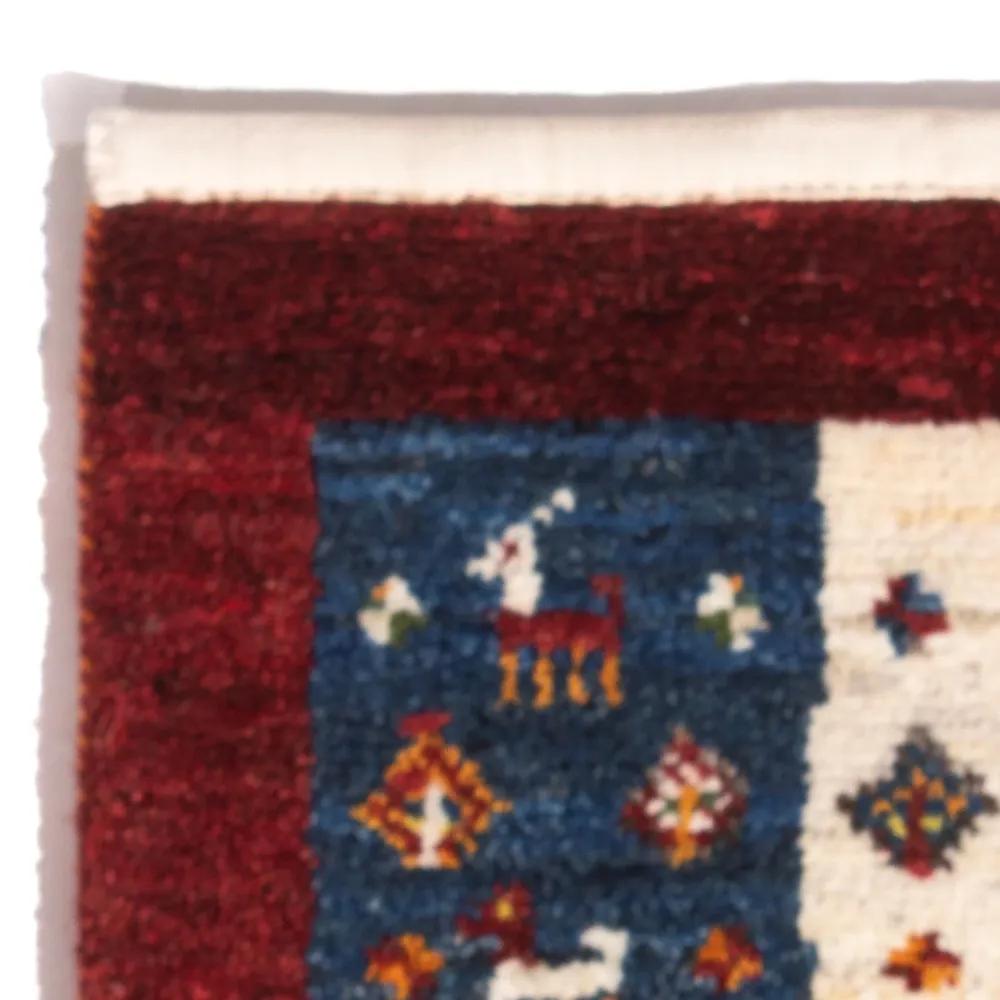 Gabbeh-teppe - persisk - 60 x 40 cm - flerfarget