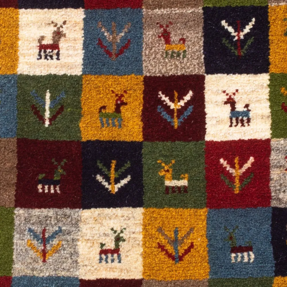 Gabbeh-teppe - persisk - 90 x 62 cm - flerfarget