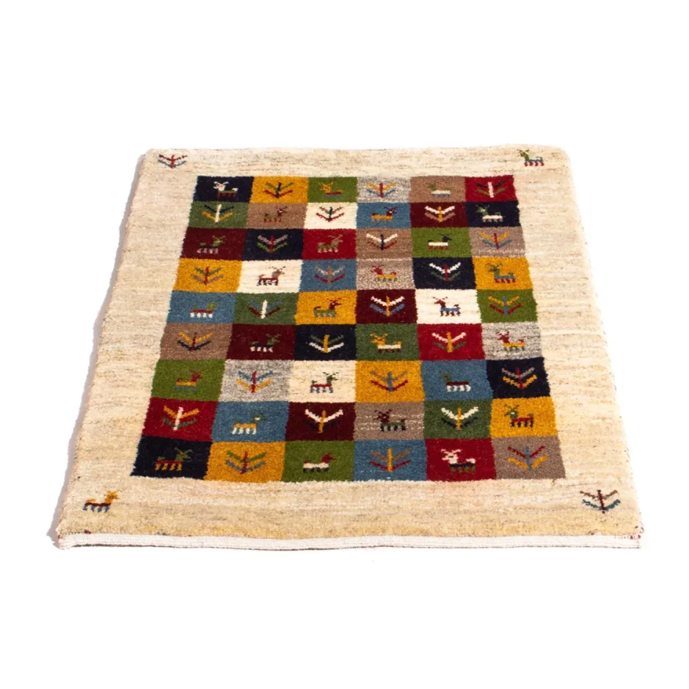 Gabbeh-teppe - persisk - 90 x 62 cm - flerfarget