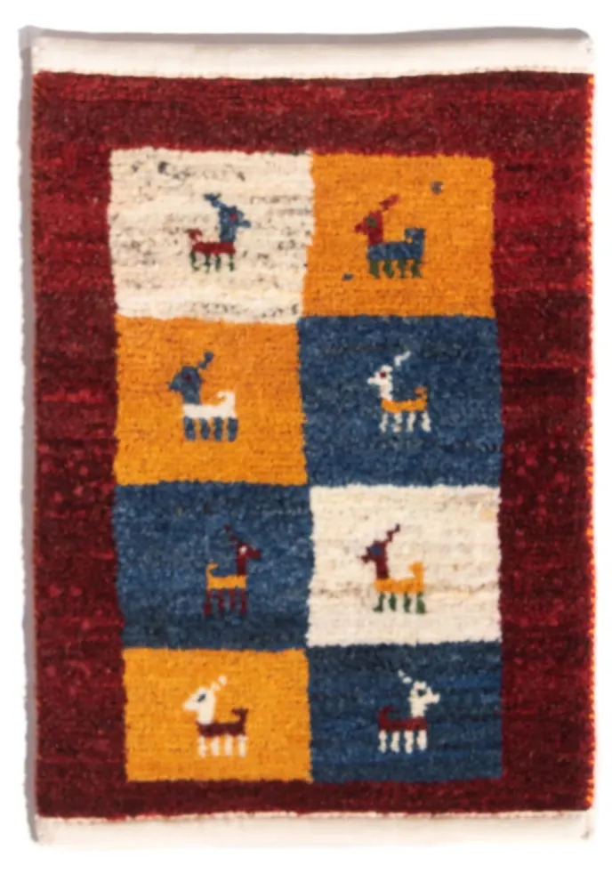 Gabbeh-teppe - persisk - 60 x 40 cm - flerfarget