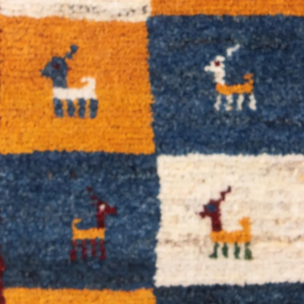 Gabbeh-teppe - persisk - 60 x 40 cm - flerfarget