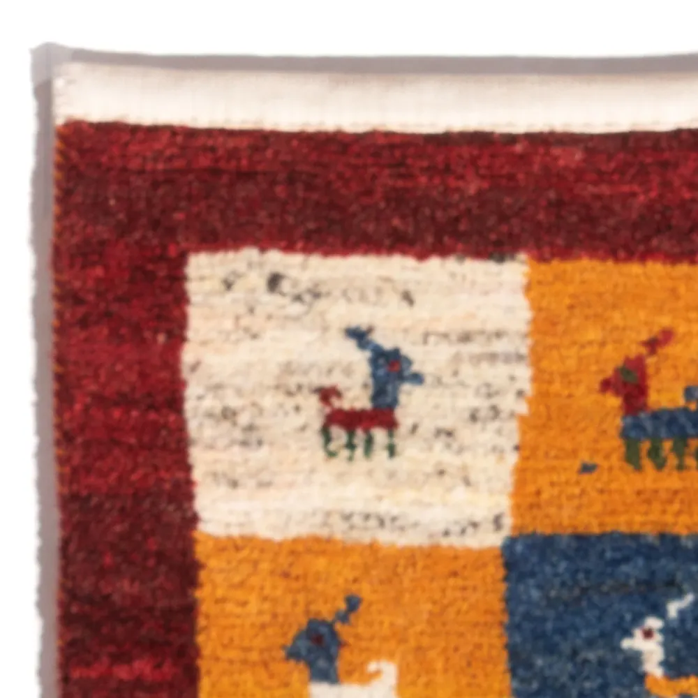 Gabbeh-teppe - persisk - 60 x 40 cm - flerfarget