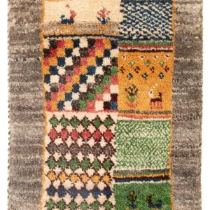 Gabbeh-teppe - persisk - 60 x 40 cm - flerfarget