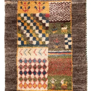 Gabbeh-teppe - persisk - 60 x 40 cm - flerfarget