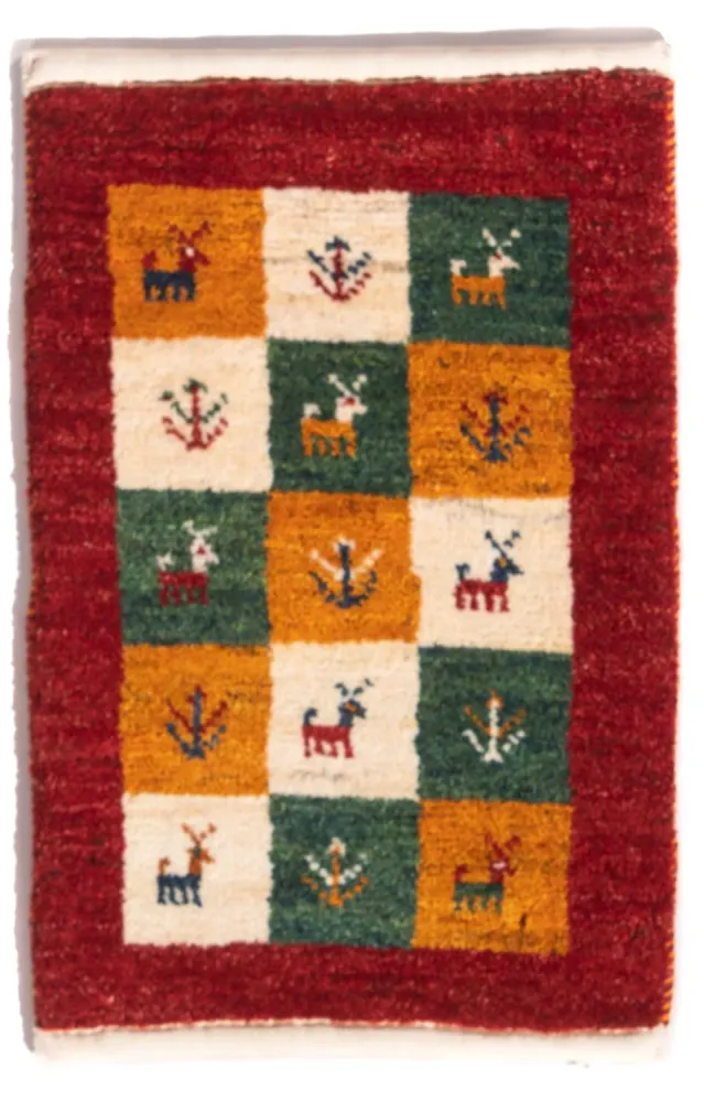 Gabbeh-teppe - persisk - 60 x 40 cm - flerfarget