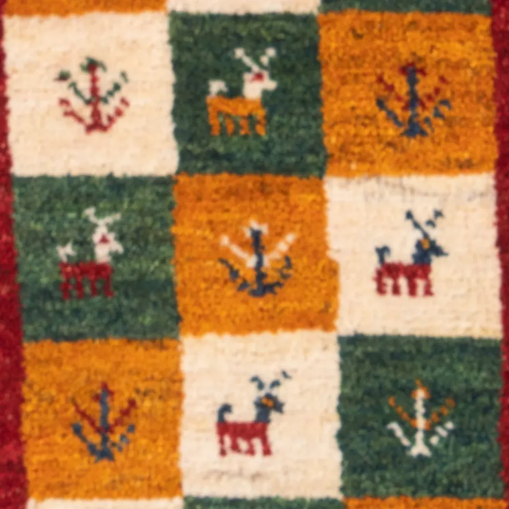 Gabbeh-teppe - persisk - 60 x 40 cm - flerfarget