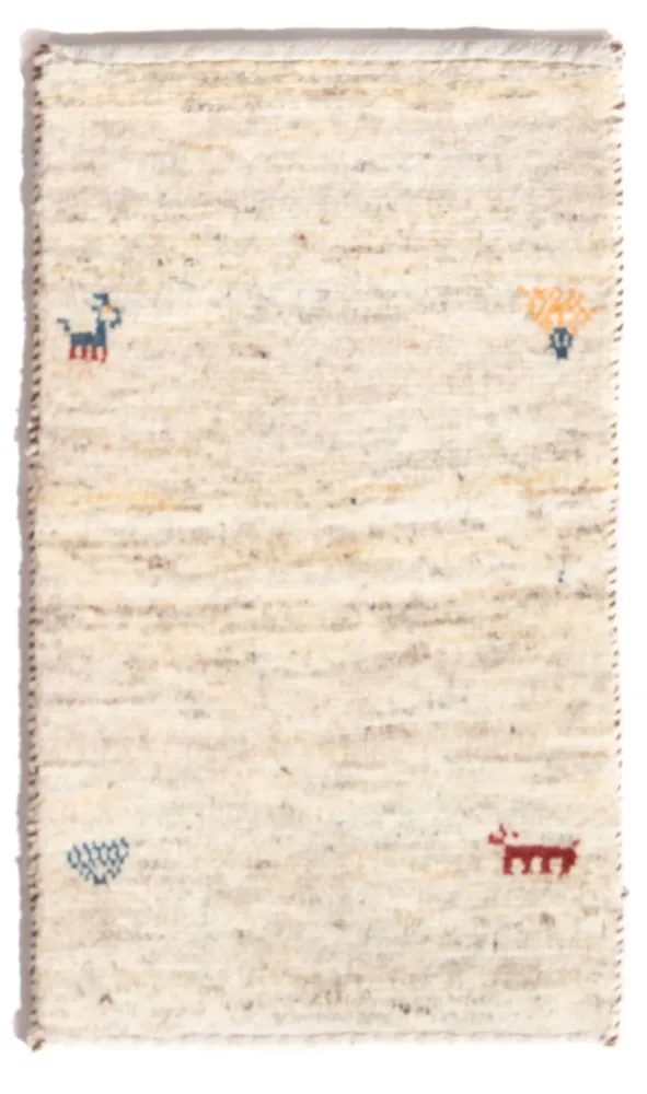 Gabbeh-teppe - persisk - 60 x 40 cm - krem