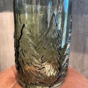 Glass vase / lysestake - tre - grønn