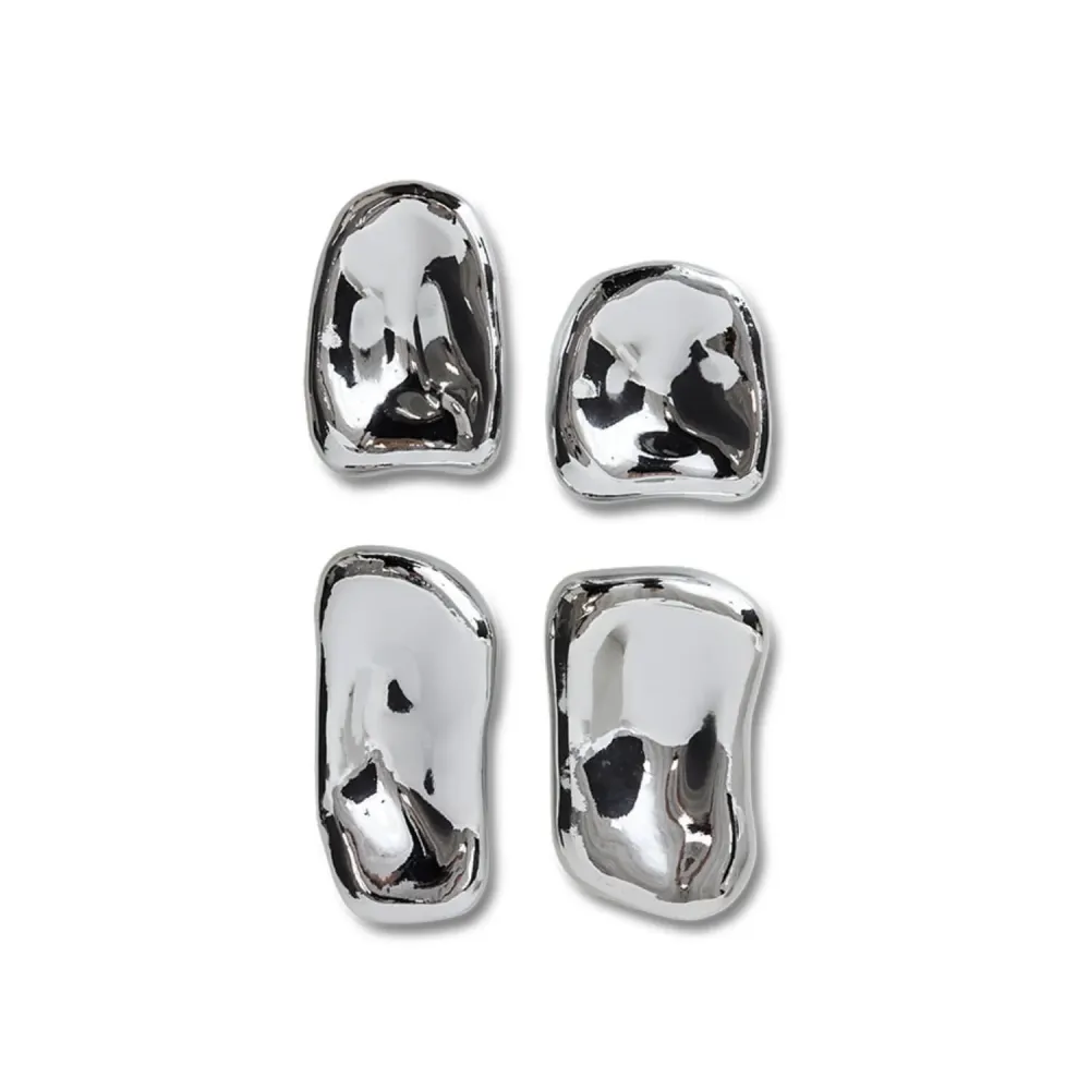 Glasskulptur Chrome (sett med 4)