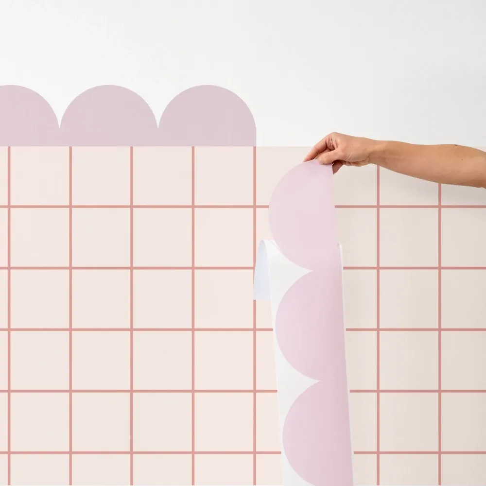 Grid Half Wall Skreddersydd Tapet