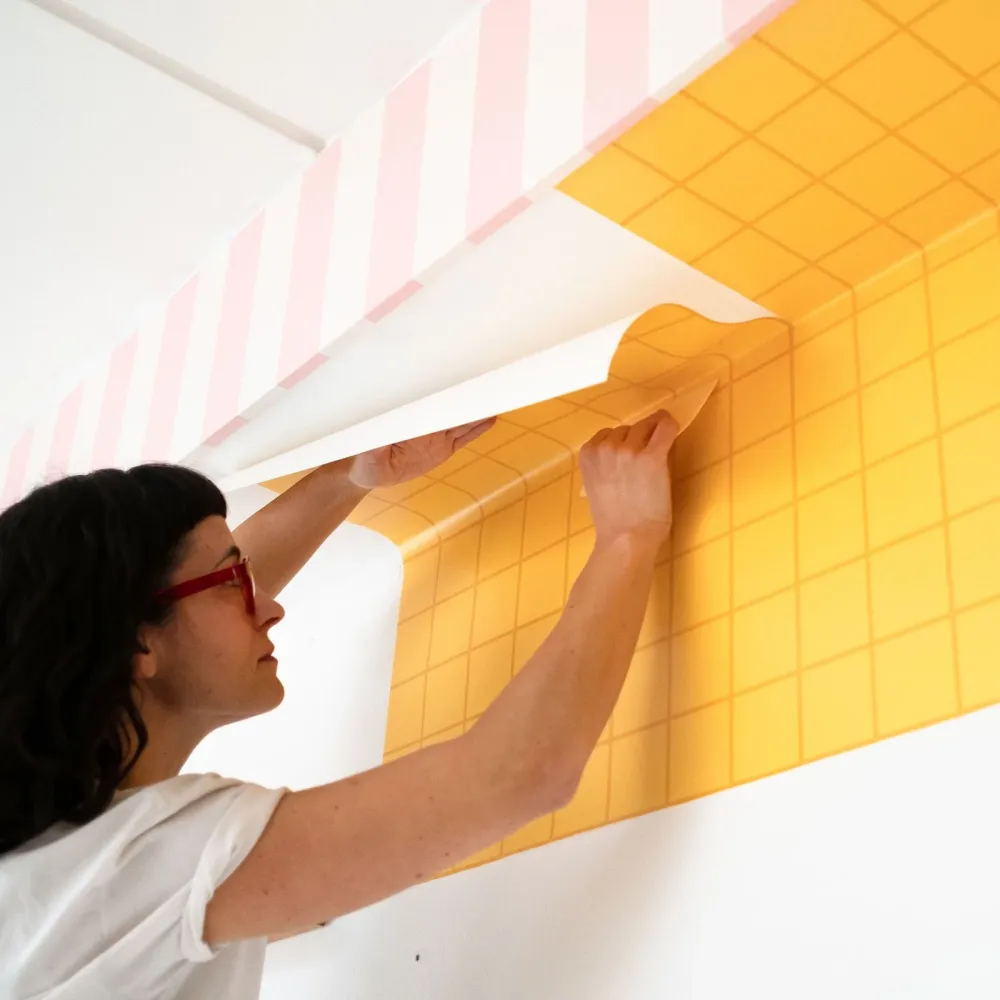 Grid Half Wall Skreddersydd Tapet