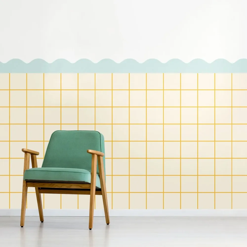 Grid Half Wall Skreddersydd Tapet