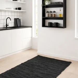 Gulvteppe i skinn – Svart 60x90 cm