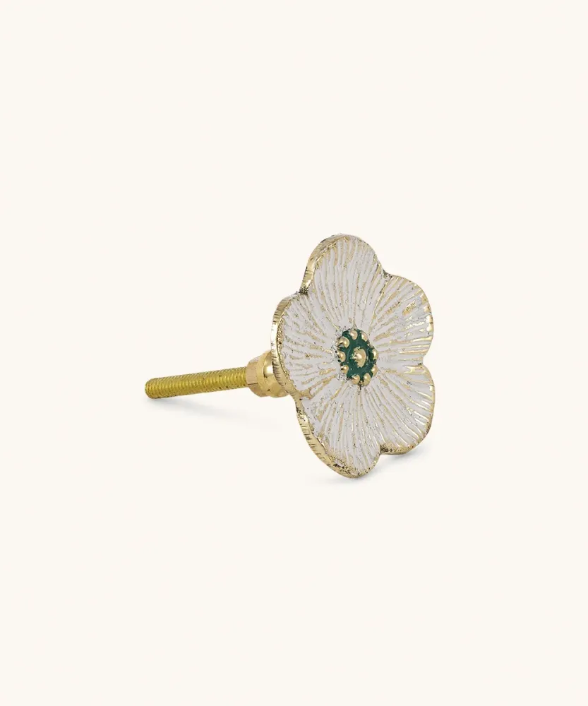 Håndtak - Faye Flower Knob White - Doing Goods