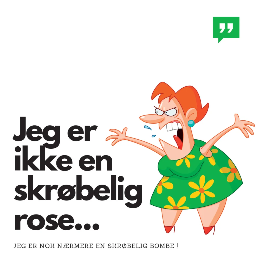 Ikke en skjør rose - Kjøleskapsmagnet 8x8 cm.