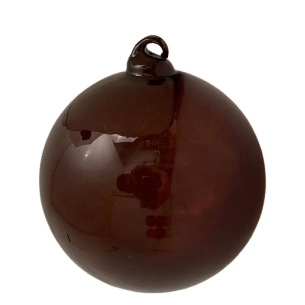 Julekule i glass - brun - large