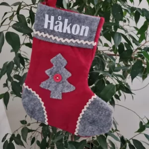 Julestrømpe Med Valfritt Navn, 20 cm